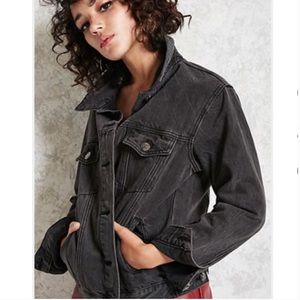 Forever 21 Faded Black Denim Jacket Seen on EmRata